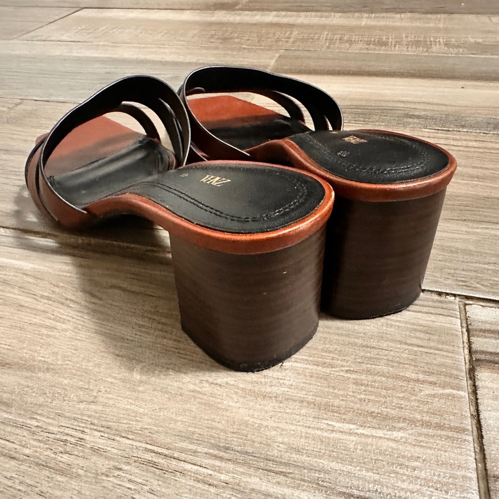 Zara Women's Brown Strappy Heeled Sandals - Picture 6 of 7